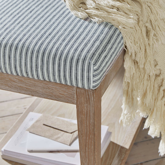 Banc LOBERON Stormhavn en chêne blanchi et lin