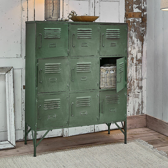 Armoire style industriel URILLAC vert vieilli