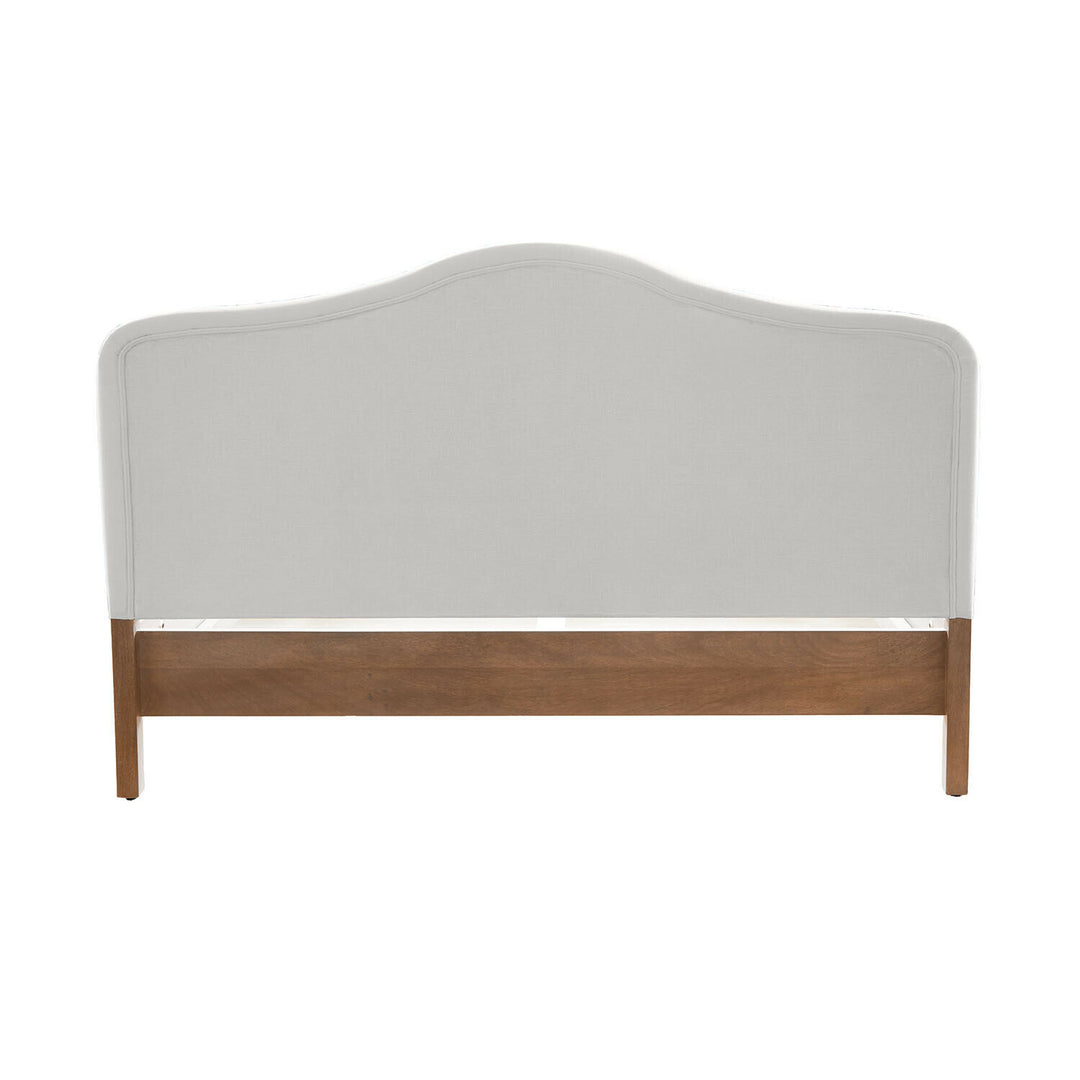 Lit double 180x200cm LOBERON Seraluna en bois de manguier et lin