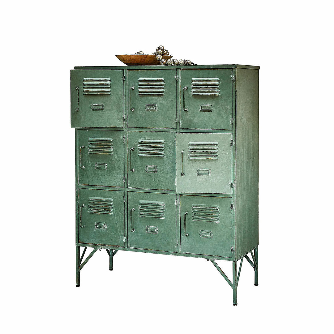 Armoire style industriel URILLAC vert vieilli