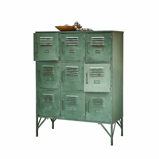 Armoire style industriel URILLAC vert vieilli