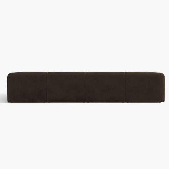 Canapé d'angle MICADONI Miley 4 places velours marron foncé