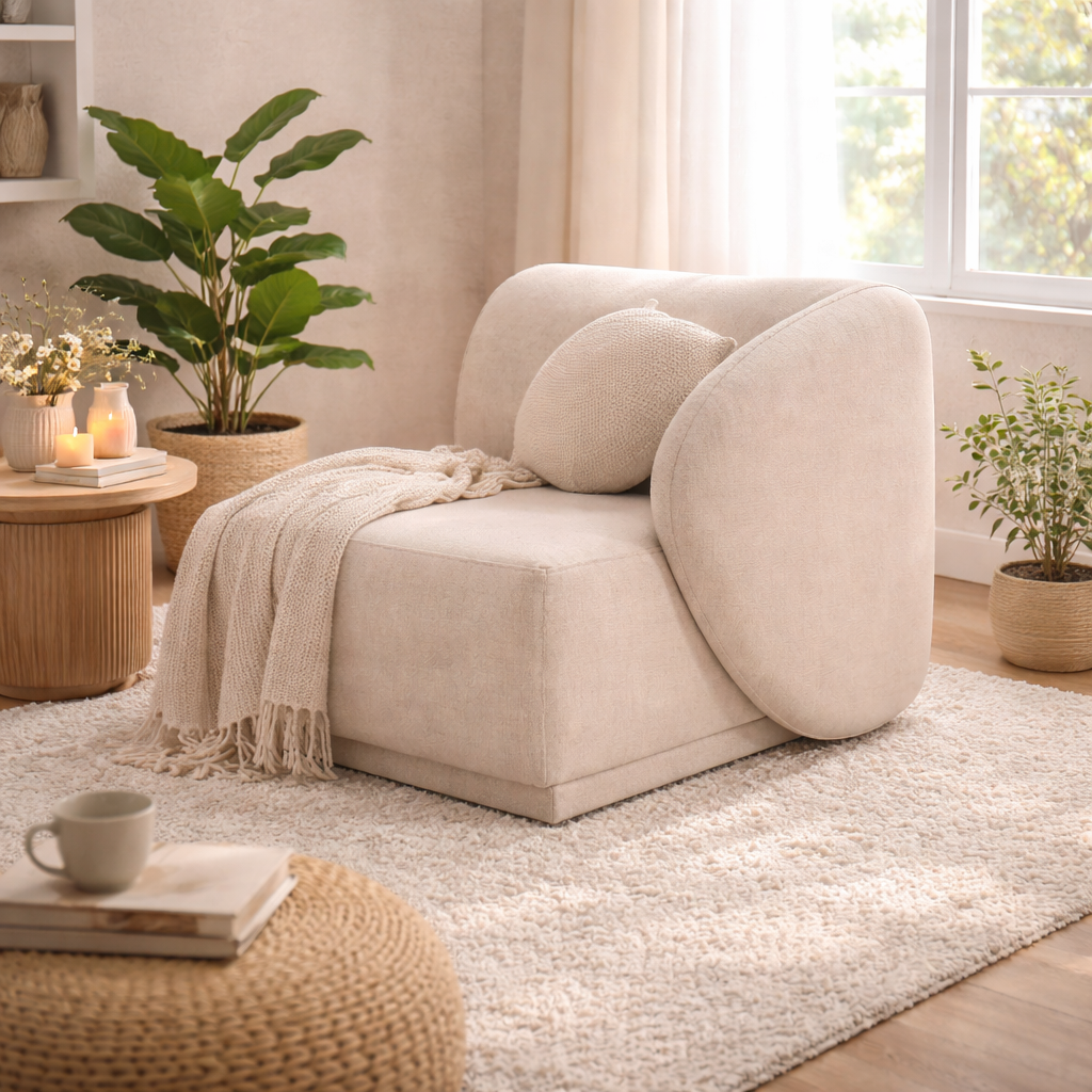 Elément droit ALLORA LIVING Favola en velours beige