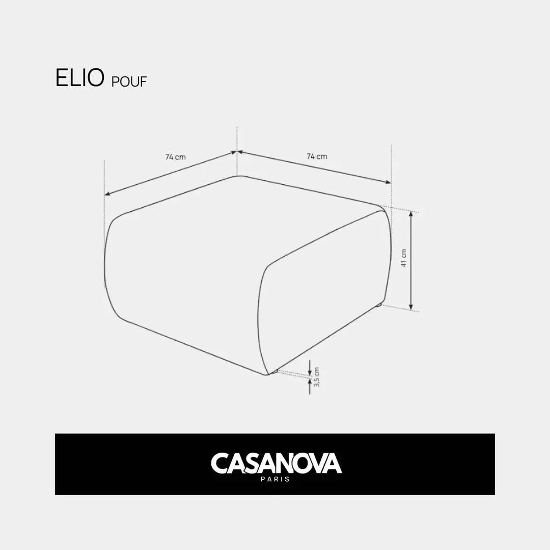 Pouf CASANOVA Elio en petit velours côtelé beige — photo produit