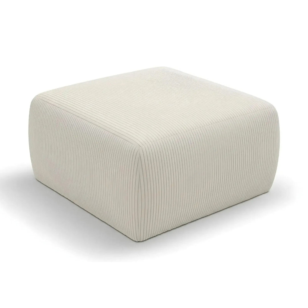 Pouf CASANOVA Elio en petit velours côtelé beige — photo produit