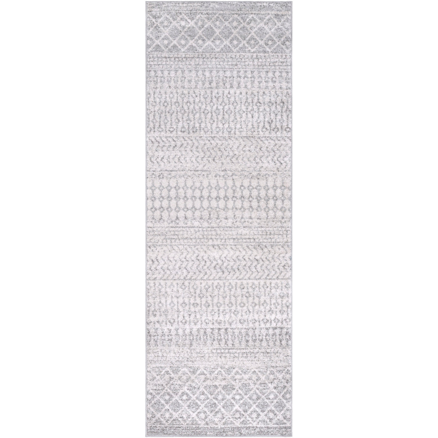 Tapis de Couloir Scandinave Bohème Gris/Blanc Nice