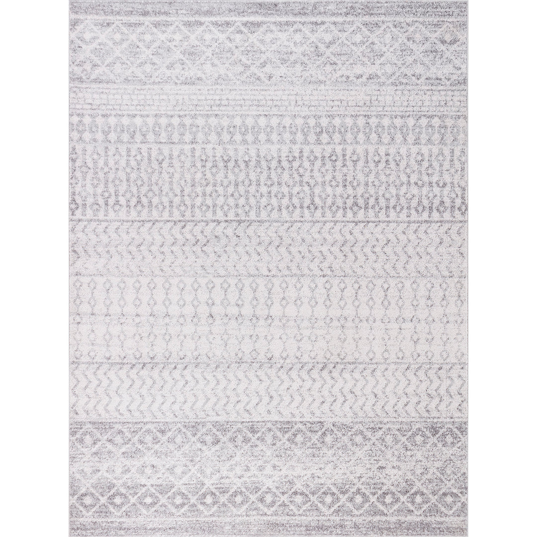 Tapis Scandinave Bohème Gris/Blanc Nice