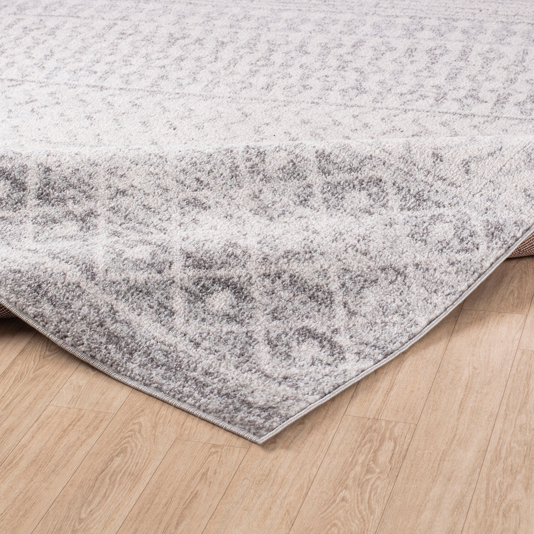 Tapis Scandinave Bohème Gris/Blanc Nice