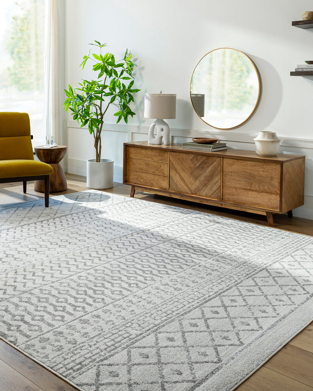 Tapis Scandinave Bohème Ivoire/Gris Nice