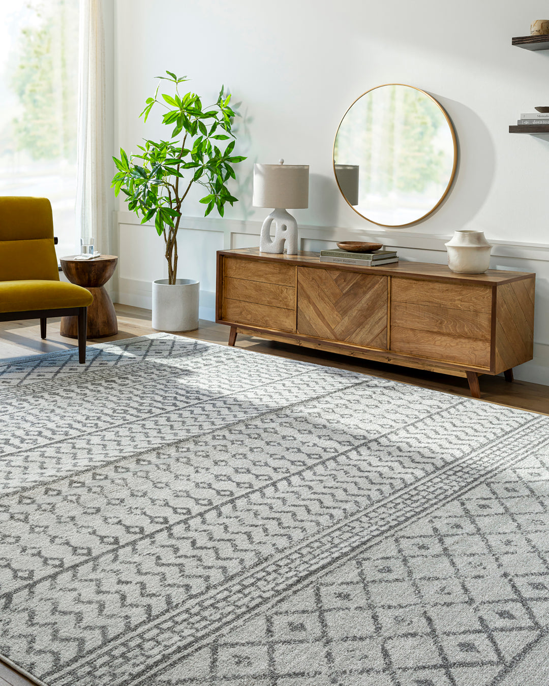 Tapis Scandinave Bohème Ivoire/Gris Nice