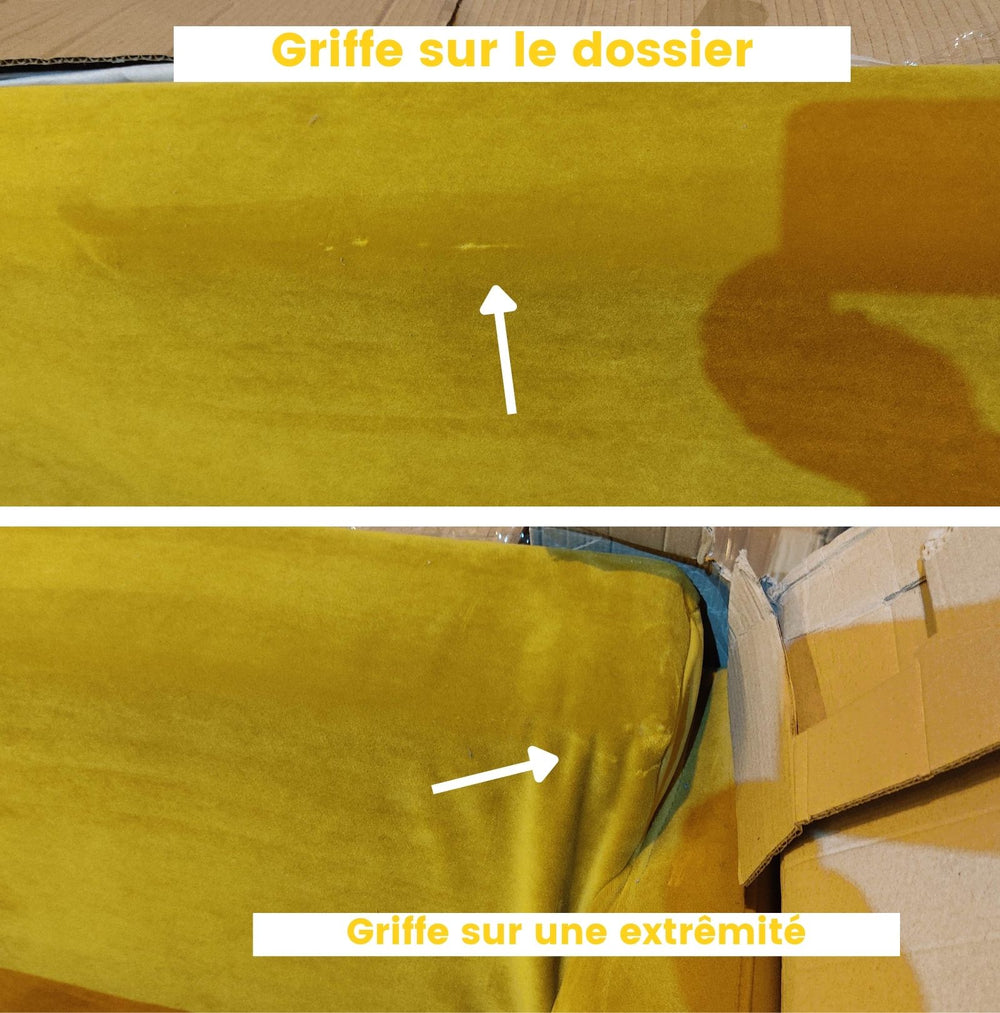 Canapé convertible 3 places en velours Drawer - Léger défaut