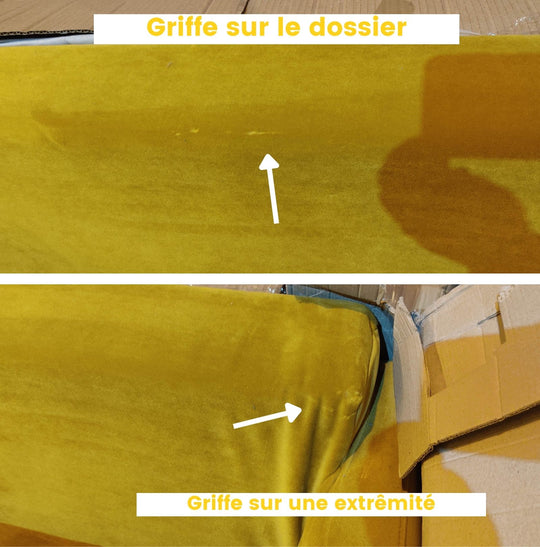 Canapé convertible 3 places en velours Drawer - Léger défaut