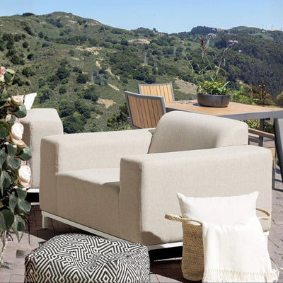 Ensemble de 2 fauteuils de jardin ROVIGO Tissu Beige