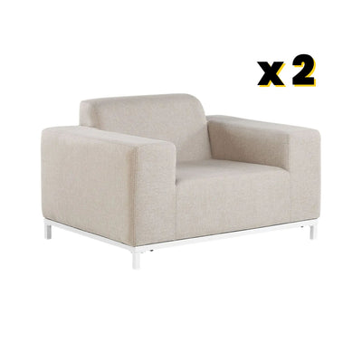 Ensemble de 2 fauteuils de jardin ROVIGO Tissu Beige