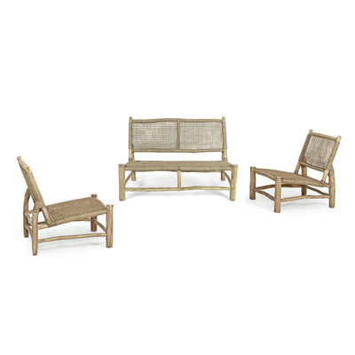 Ensemble de jardin LES TENDANCES Landry en bois naturel avec 1 canapé et 2 fauteuils