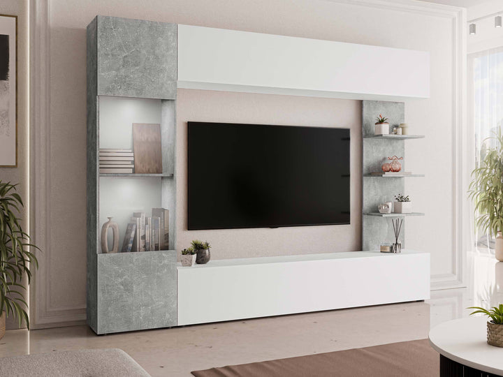 Ensemble de salon COMFIVO Animus blanc et gris