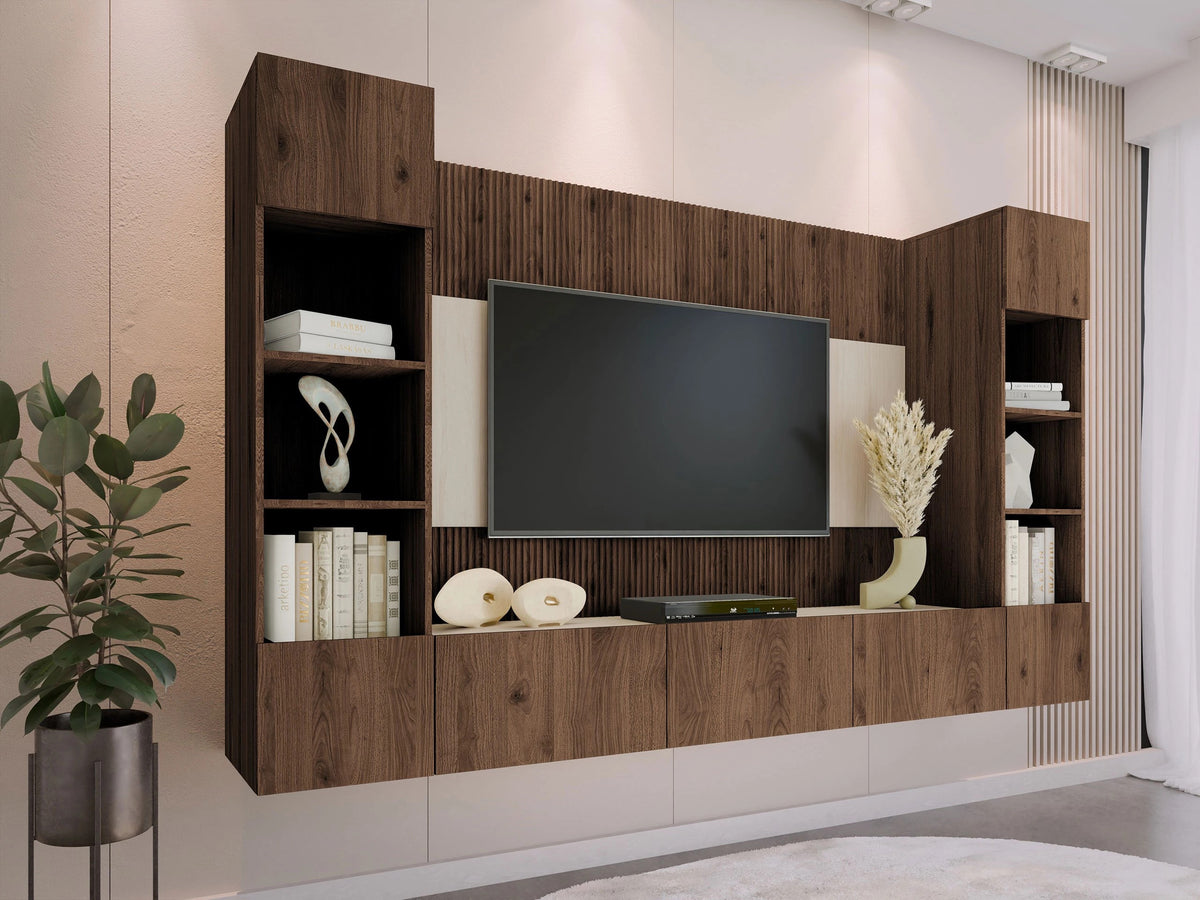 Ensemble de salon COMFIVO Salix I noyer