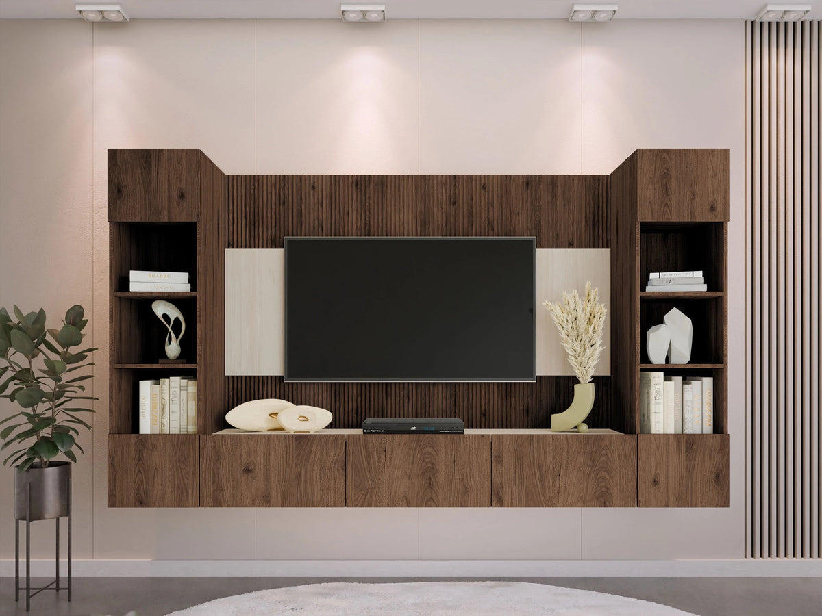 Ensemble de salon COMFIVO Salix I noyer