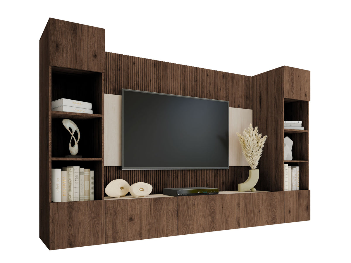 Ensemble de salon COMFIVO Salix I noyer