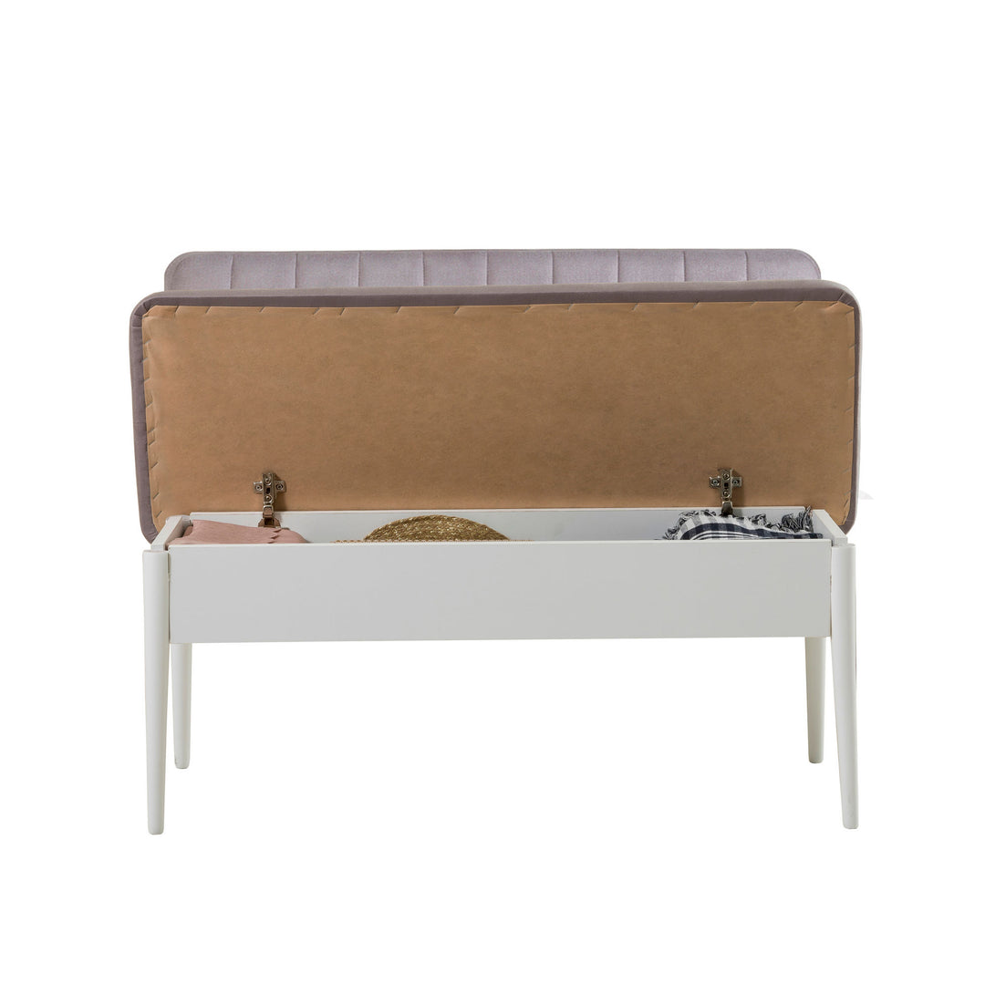 Ensemble de salle à manger LES TENDANCES Mariva avec table extensible, 2 chaises et 2 bancs en tissus Gris