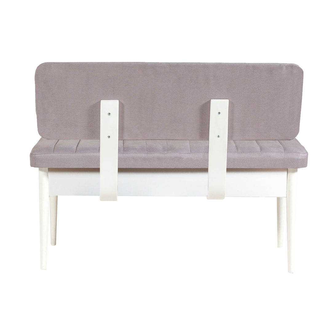 Ensemble de salle à manger LES TENDANCES Mariva avec table extensible, 2 chaises et 2 bancs en tissus Gris