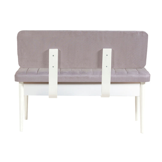 Ensemble de salle à manger LES TENDANCES Mariva avec table extensible, 2 chaises et 2 bancs en tissus Gris