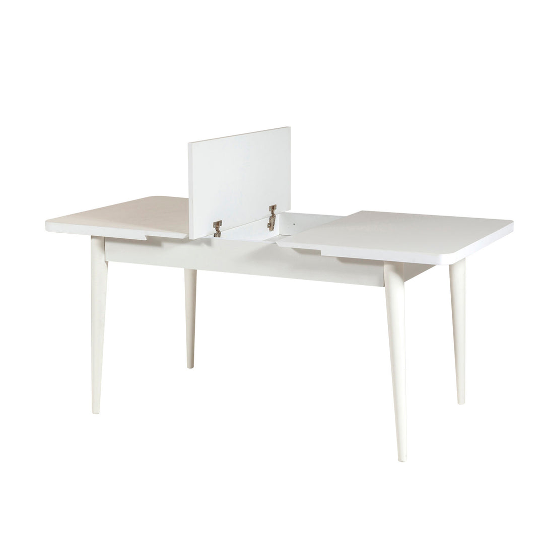 Ensemble de salle à manger LES TENDANCES Mariva avec table extensible, 2 chaises et 2 bancs en tissus Gris