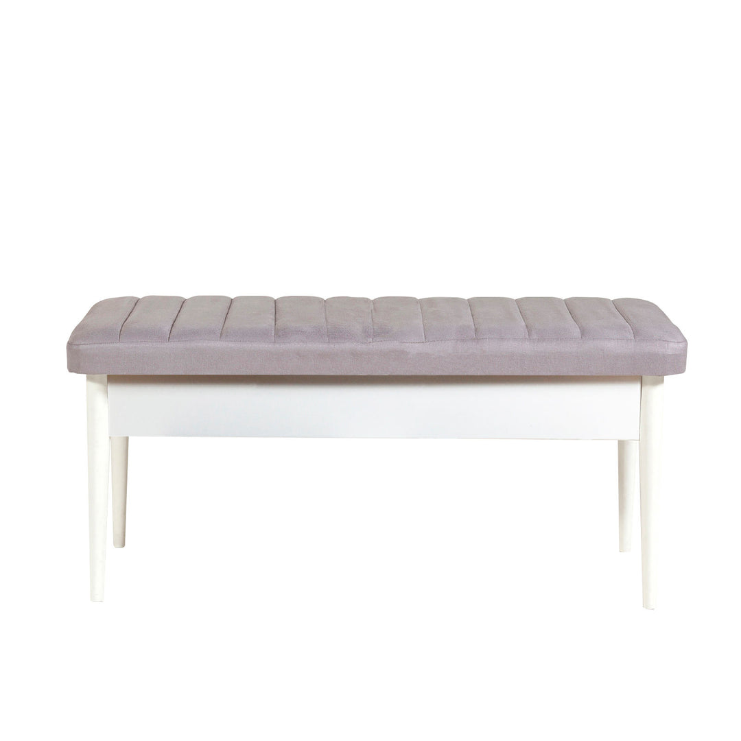 Ensemble de salle à manger LES TENDANCES Mariva avec table extensible, 2 chaises et 2 bancs en tissus Gris