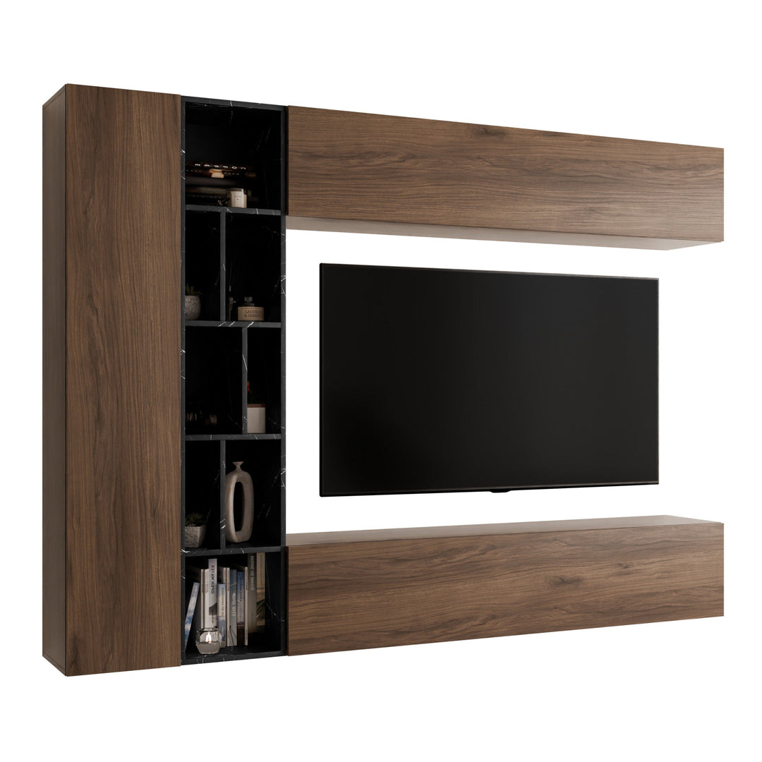 Ensemble de salon MOBILIER 1 Comfivo Natura (noyer et marbre noir) — photo produit
