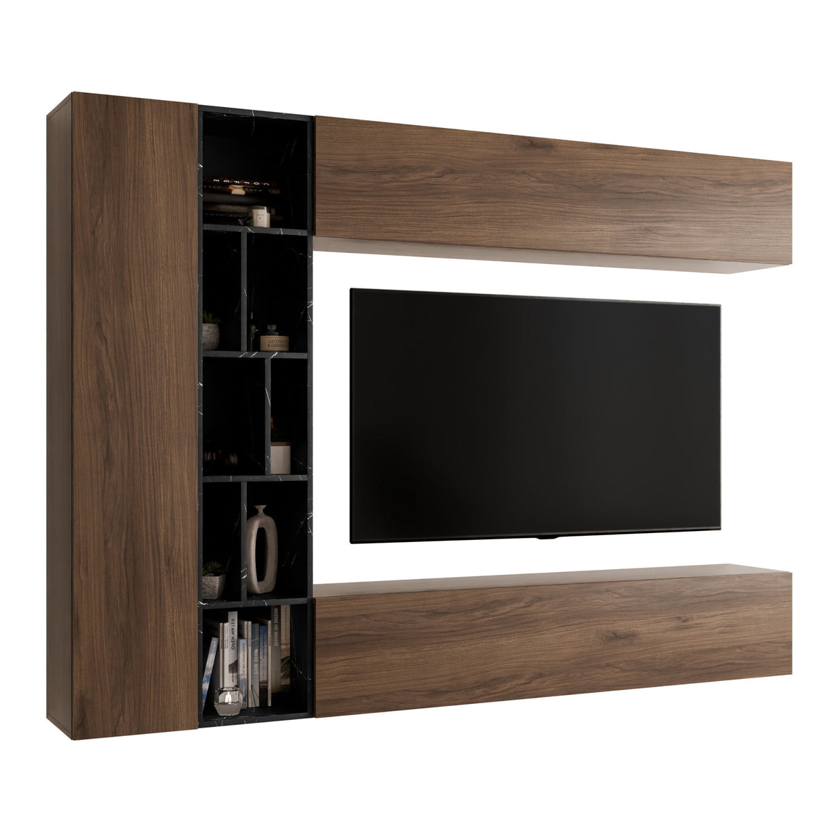 Ensemble de salon MOBILIER 1 Comfivo Natura (noyer et marbre noir) — photo produit