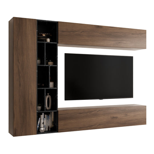 Ensemble de salon MOBILIER 1 Comfivo Natura (noyer et marbre noir) — photo produit