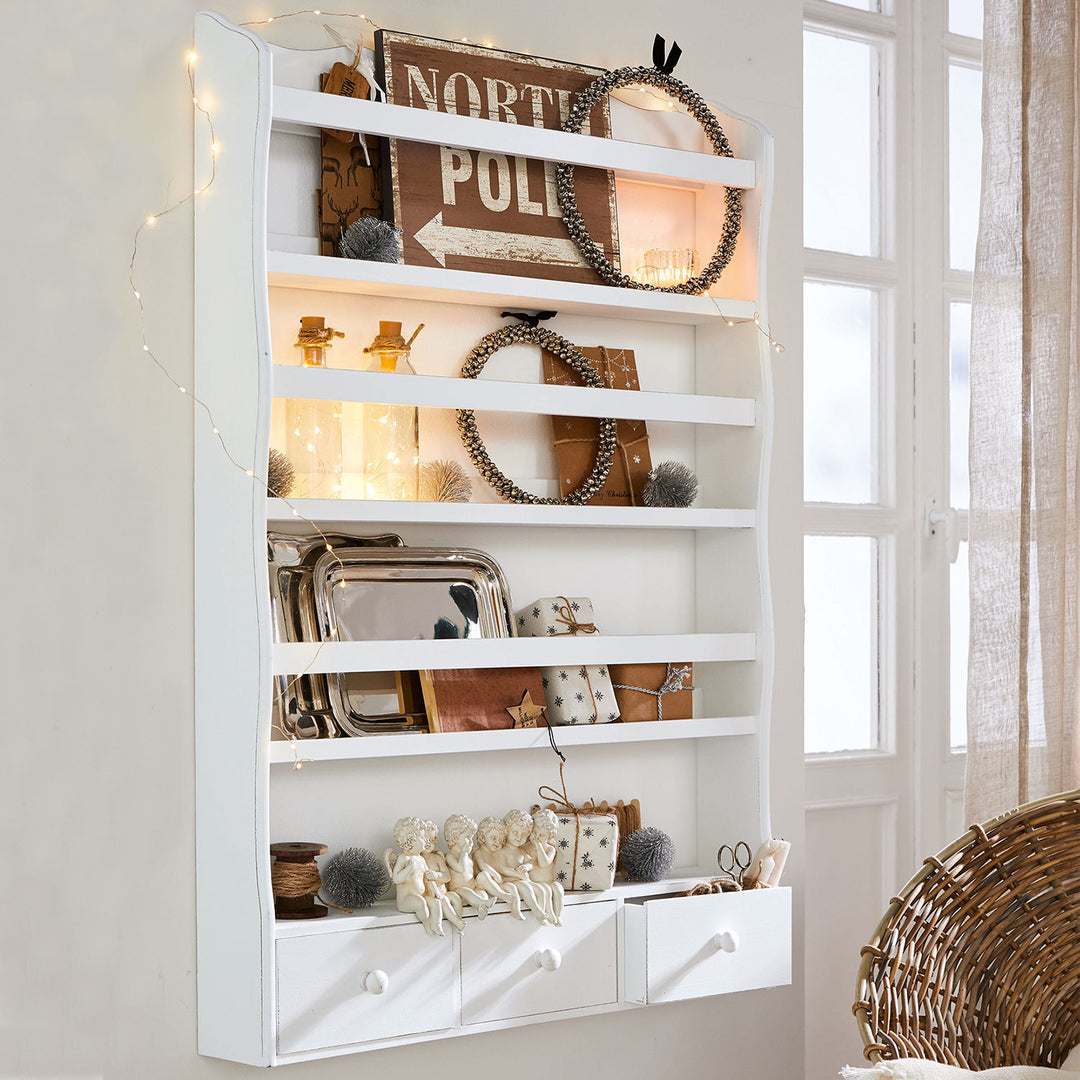 Étagère murale LOBERON Carbondale en bois blanc — photo produit