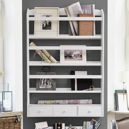 Étagère murale LOBERON Carbondale en bois blanc — photo produit