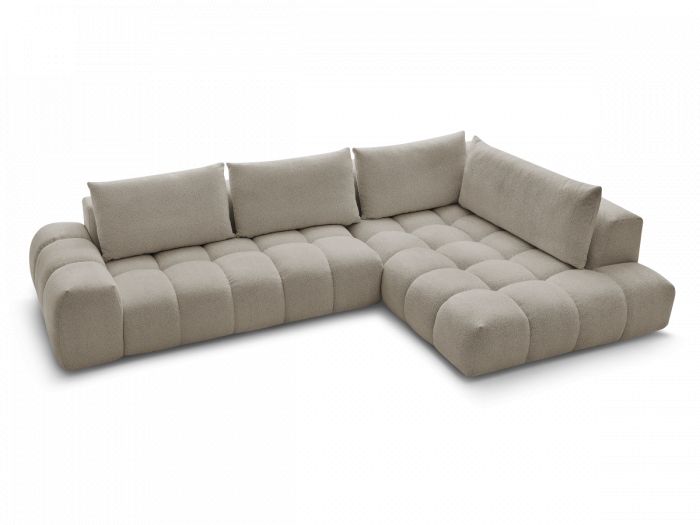 Canapé d'angle BOBOCHIC EVEREST Tissu Chiné Taupe — photo produit