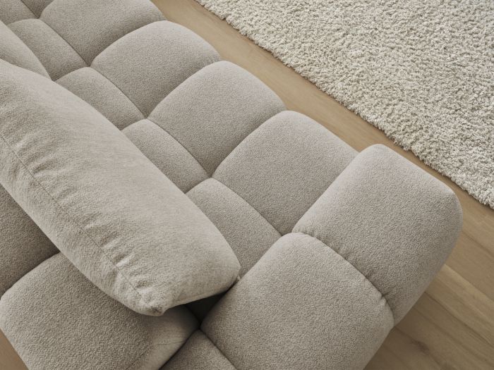 Canapé d'angle BOBOCHIC EVEREST Tissu Chiné Taupe — photo produit
