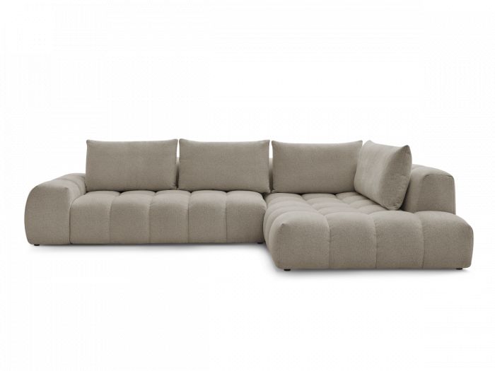 Canapé d'angle BOBOCHIC EVEREST Tissu Chiné Taupe — photo produit