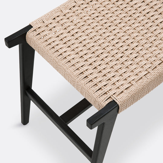 Tabouret La Redoute Interieurs chêne noir tressage Hokito