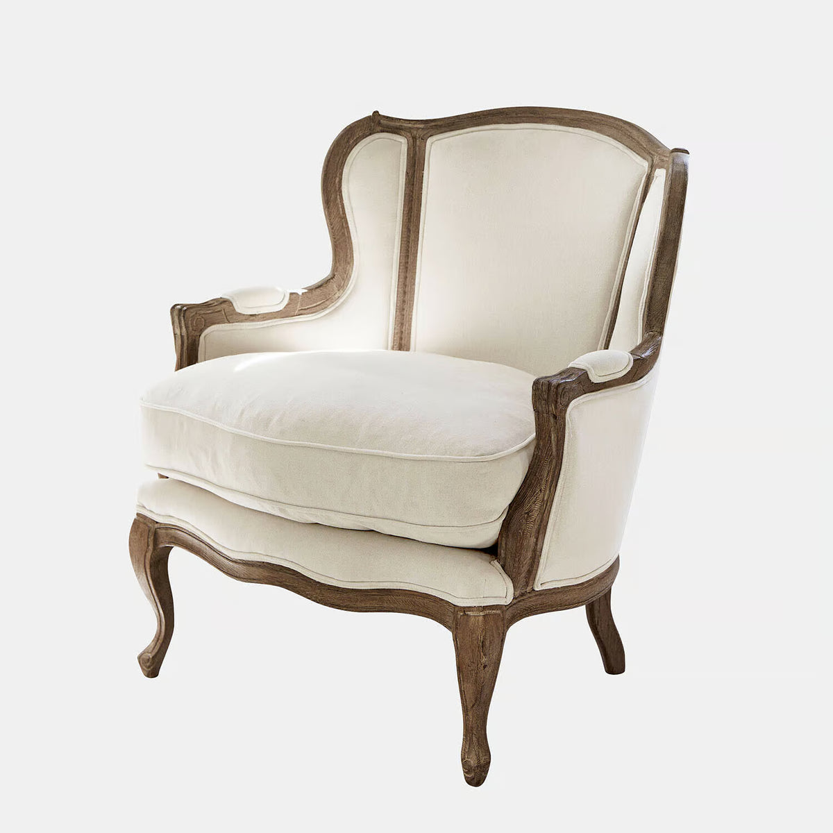 Fauteui LOBERON Kingswinford en bois et tissu beige