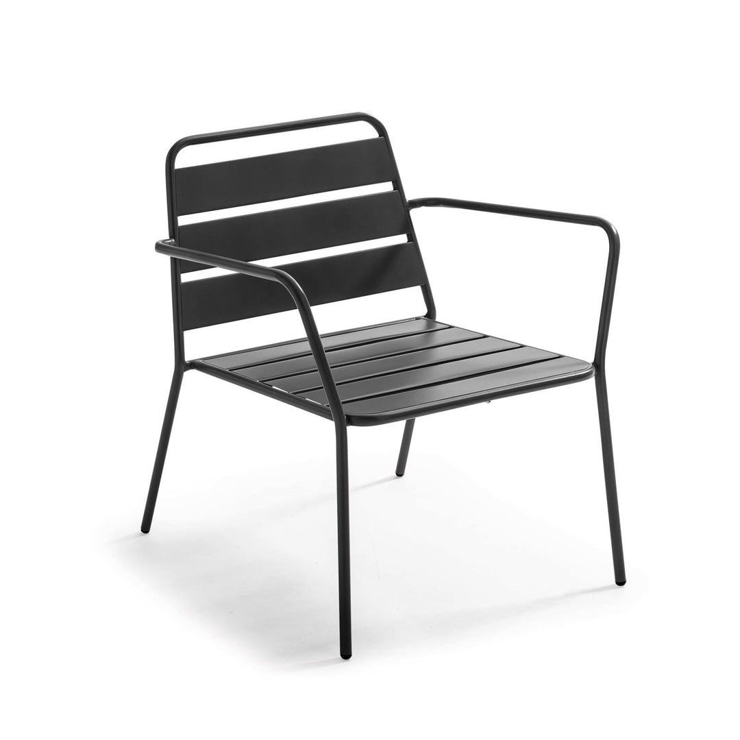 Fauteuil bas de jardin Oviala en metal Palavas