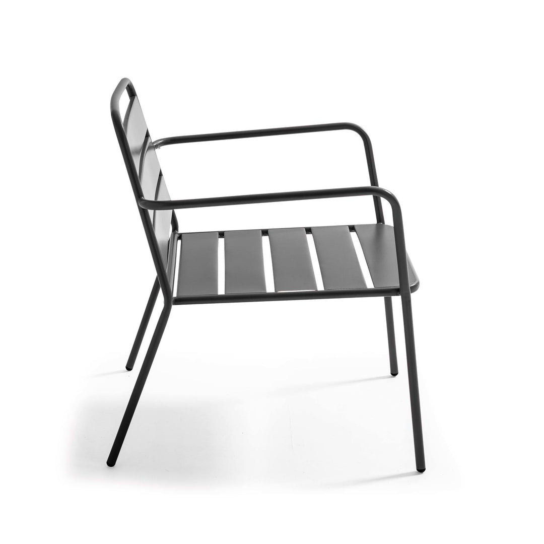 Fauteuil bas de jardin Oviala en metal Palavas
