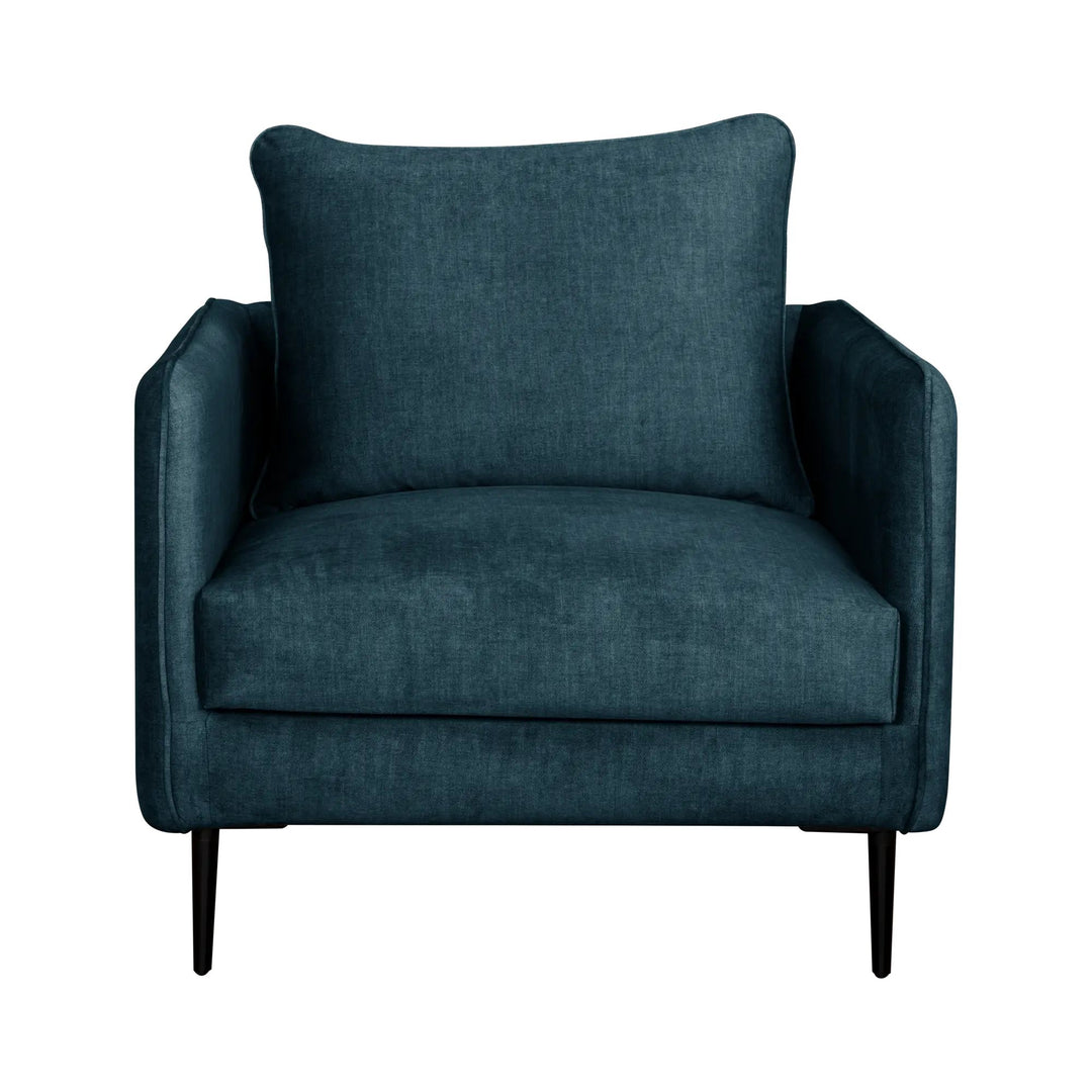 Fauteuil CAMIF Olympe en velours Bleu Marine