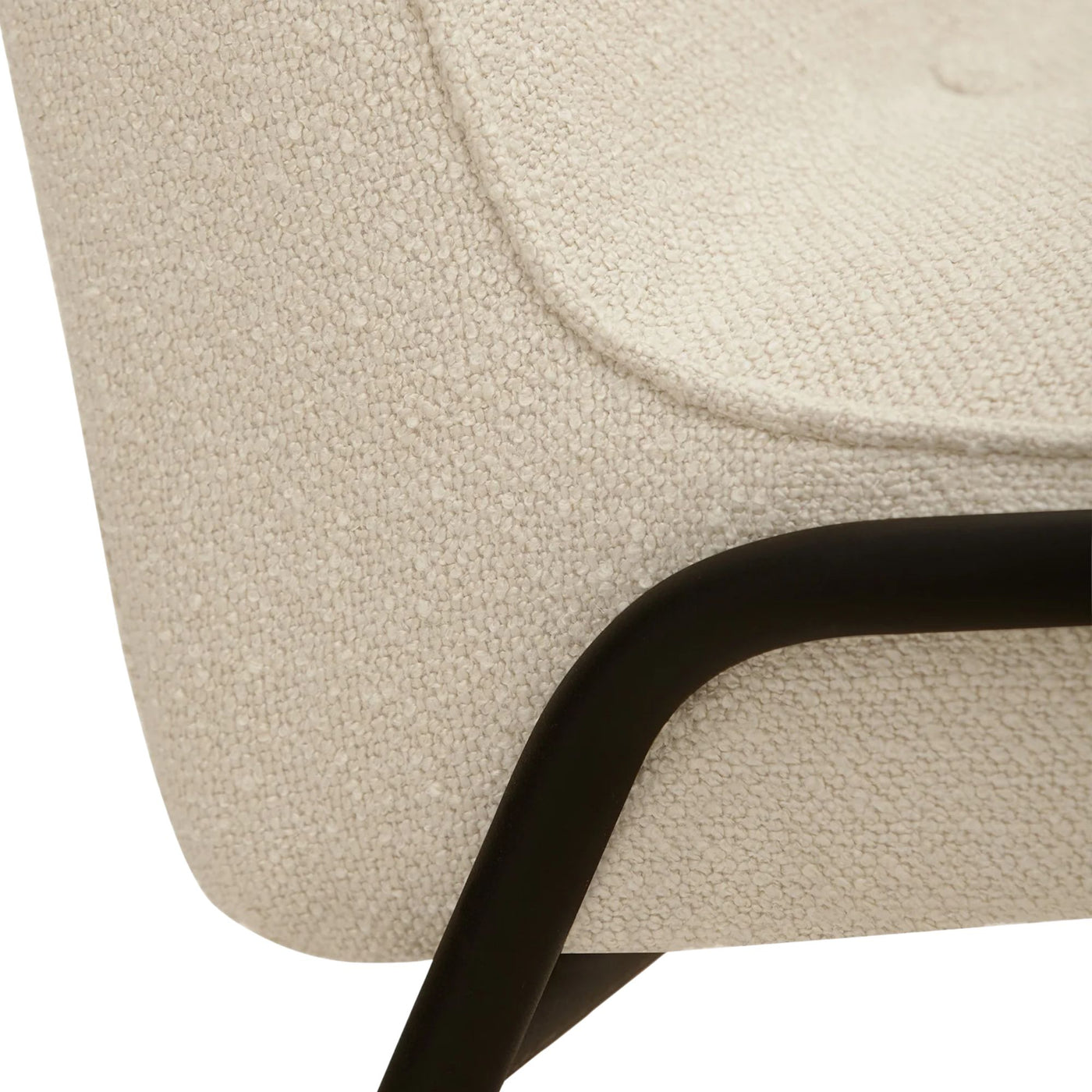 Fauteuil Club 366 Métal en tissu Boucle Creme