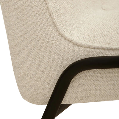 Fauteuil Club 366 Métal en tissu Boucle Creme