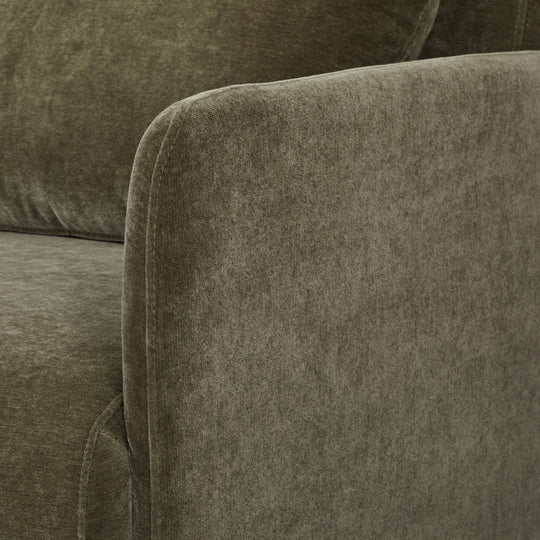 Fauteuil BELUSHI convertible en tissu chenille vert Kaki Drawer