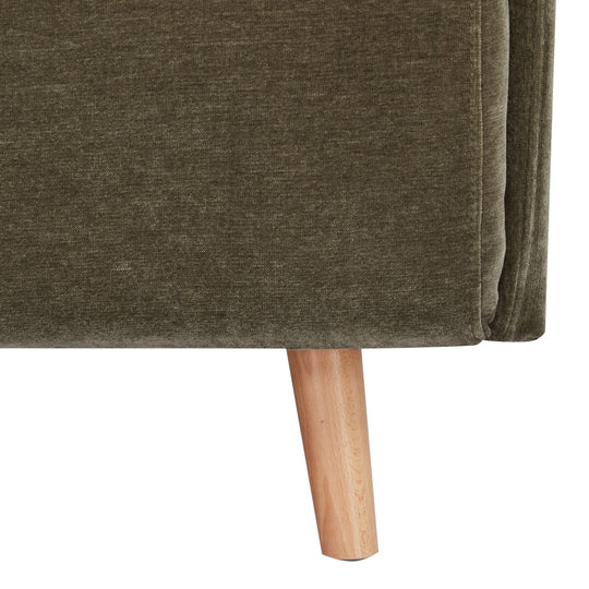 Fauteuil BELUSHI convertible en tissu chenille vert Kaki Drawer