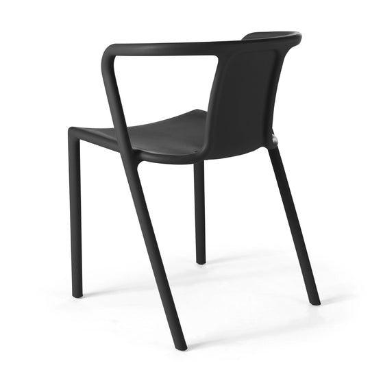 Lot de 4 fauteuils de jardin OVIALA design en plastique Berlin Noir