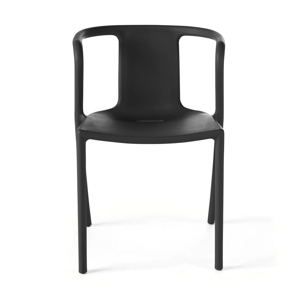 Lot de 4 fauteuils de jardin OVIALA design en plastique Berlin Noir
