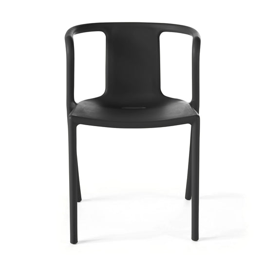 Lot de 4 fauteuils de jardin OVIALA design en plastique Berlin Noir