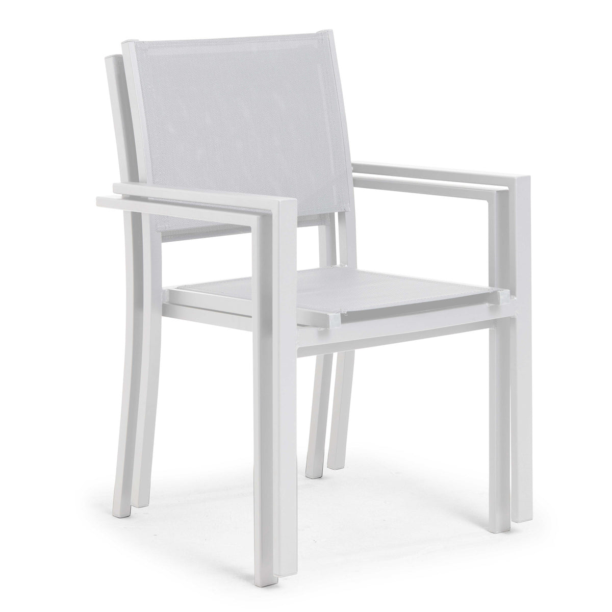 Lot de 4 fauteuils de jardin Oviala en aluminium et textilène avec accoudoirs