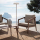 Fauteuil de jardin SKLUM Kaela en bois d'acacia brun foncé et tissu brun noisette